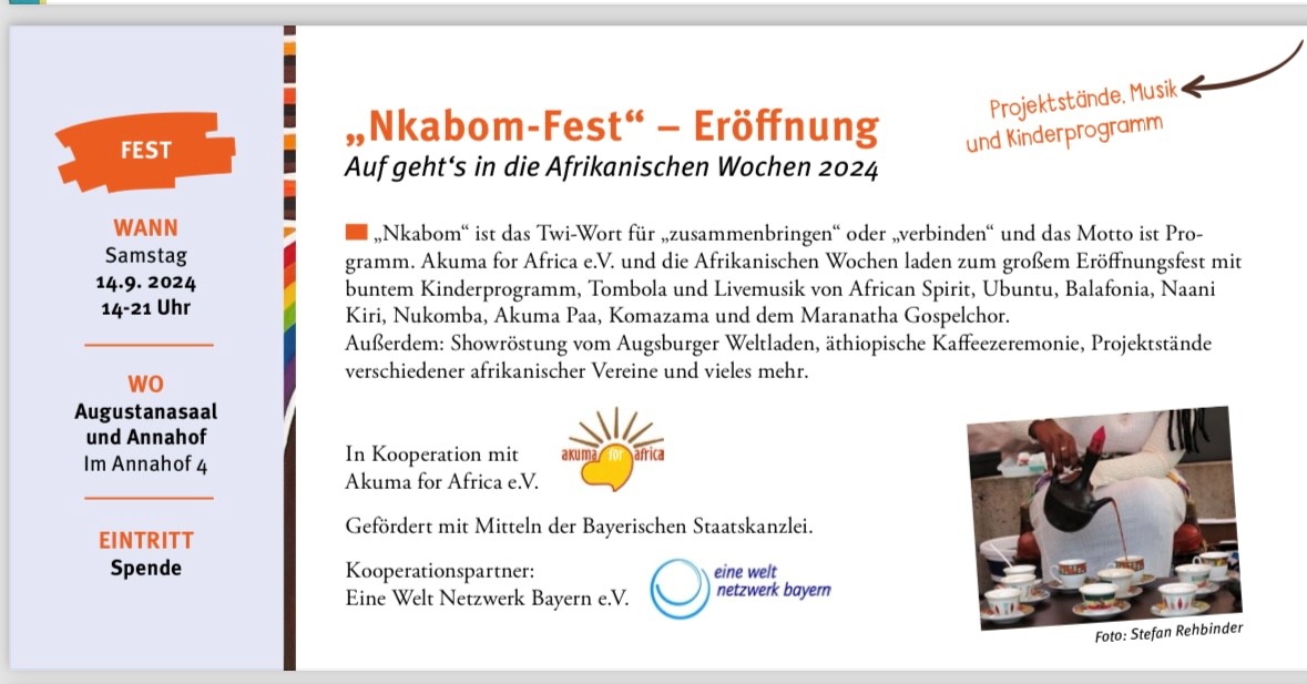 Nkabomfest 2024 – Eröffnungsfest der afrikanischen Wochen Augsburg